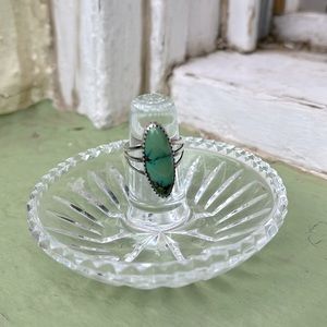 Vintage Turquoise Sterling Silver Ring by Navajo Artist